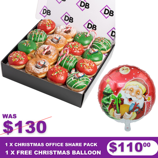 Christmas Office Donut Share Box + Free Christmas Balloon