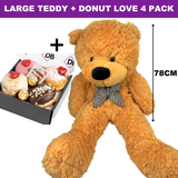 Mum's Donut Box and Large Teddy (Large 78cm Teddy & Donuts)