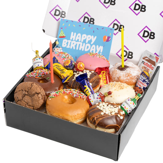 Birthday Donuts 8 Pack + Free Birthday Card
