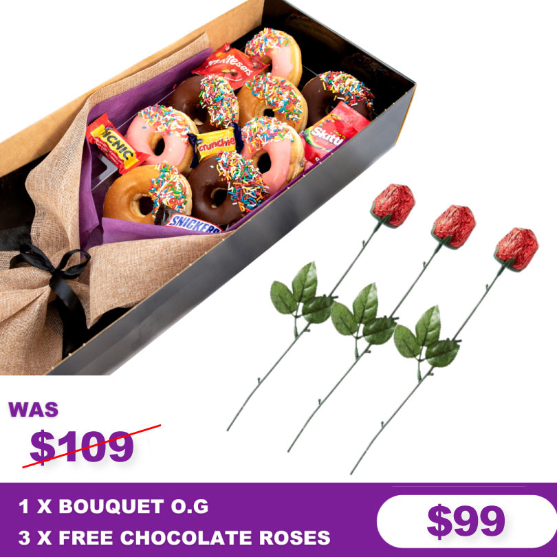 The Bouquet O.G + 3 FREE Chocolate Roses