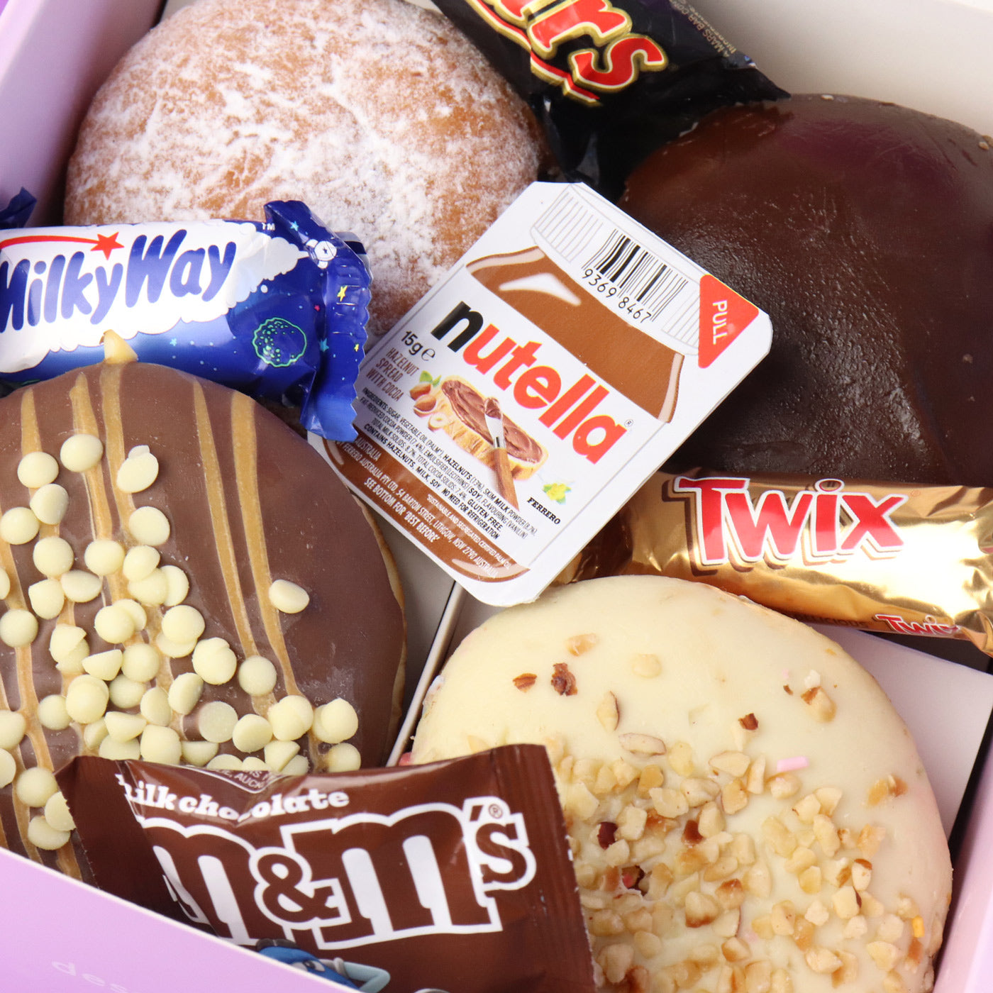 Box of chocolate donuts