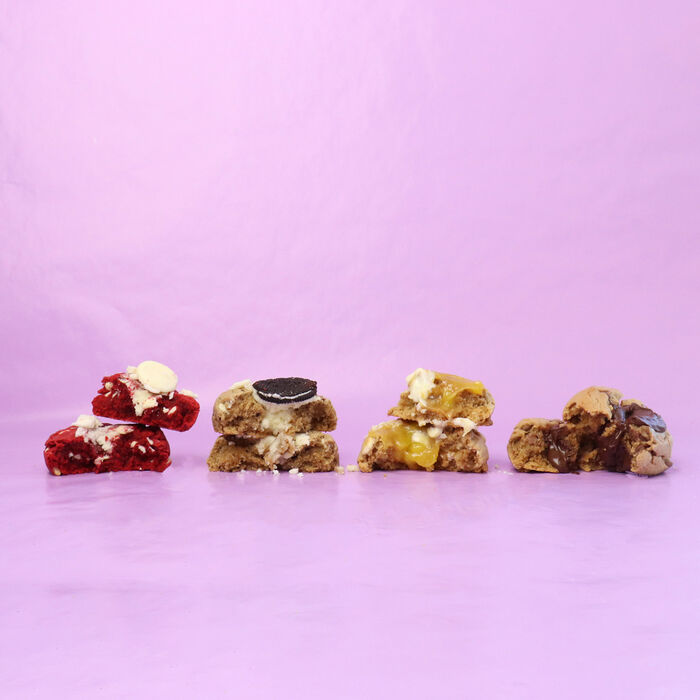 Gourmet cookie box with a variety of freshly baked flavours