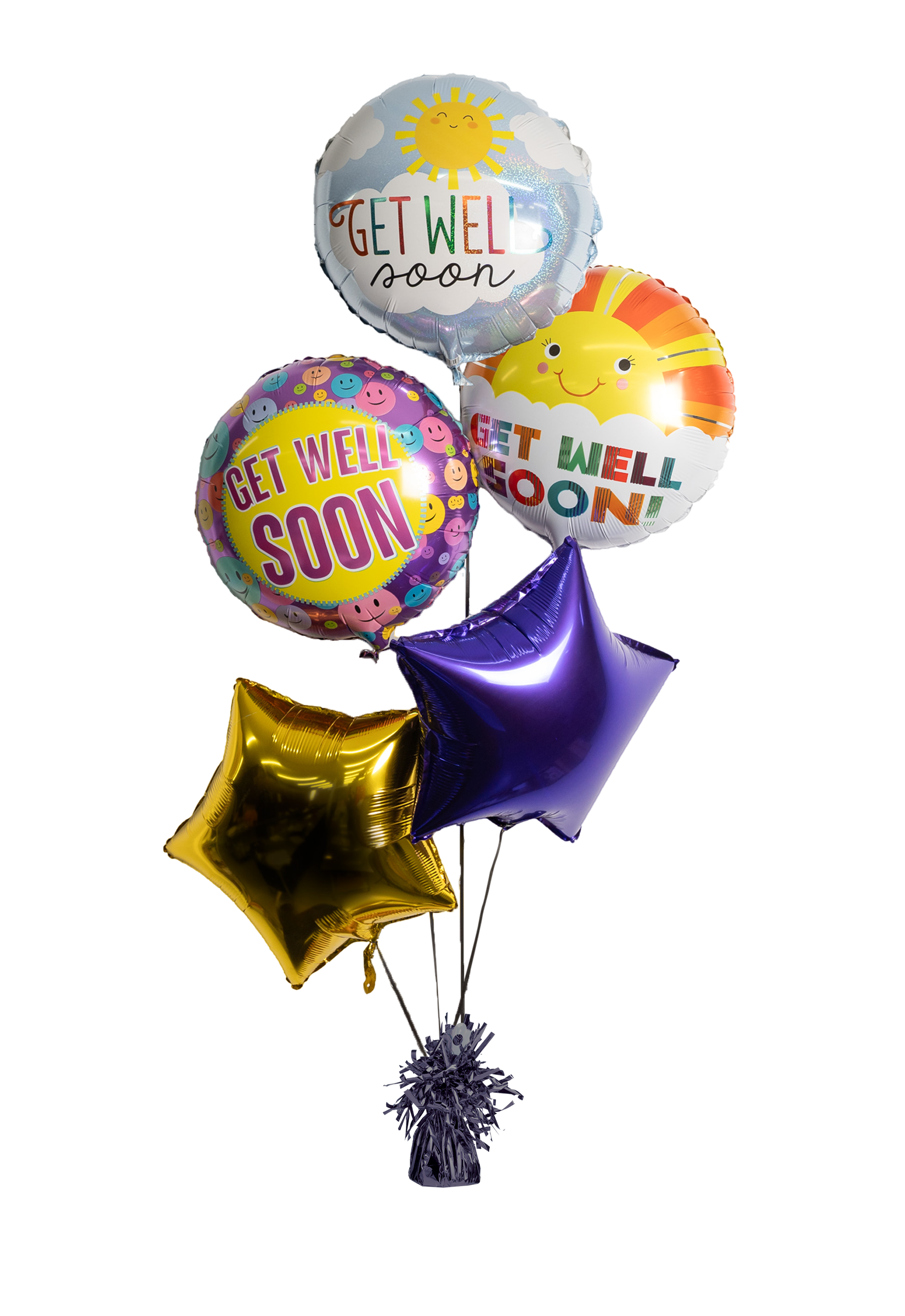 5pc Get Well Soon Balloon Bouquet