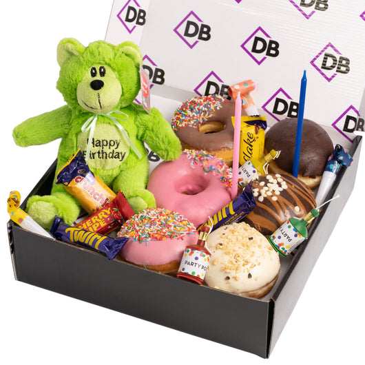 Birthday Donut Box and Teddy