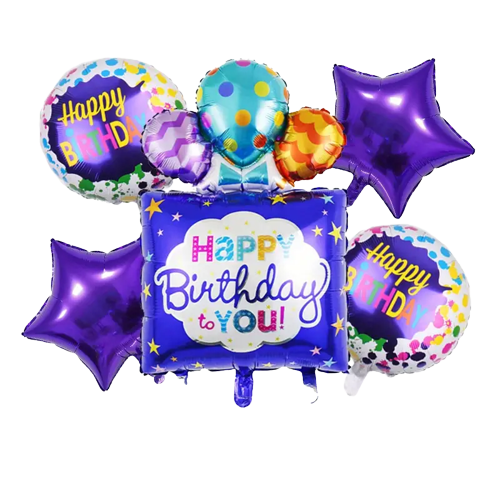 5pcs Purple Birthday Balloon Bouquet  - SYDNEY & GONG ONLY