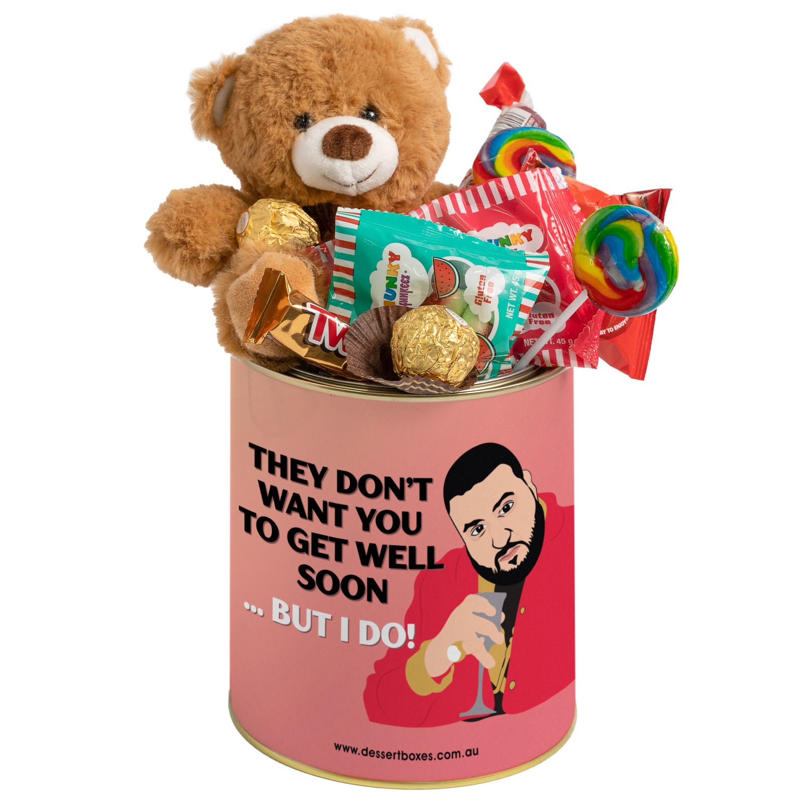 Dj Khaled Get well soon Candy filled tin - Sydney and Gong Only