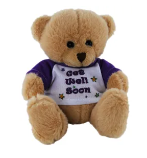 Get Well Soon Teddy Bear Purple 14cm